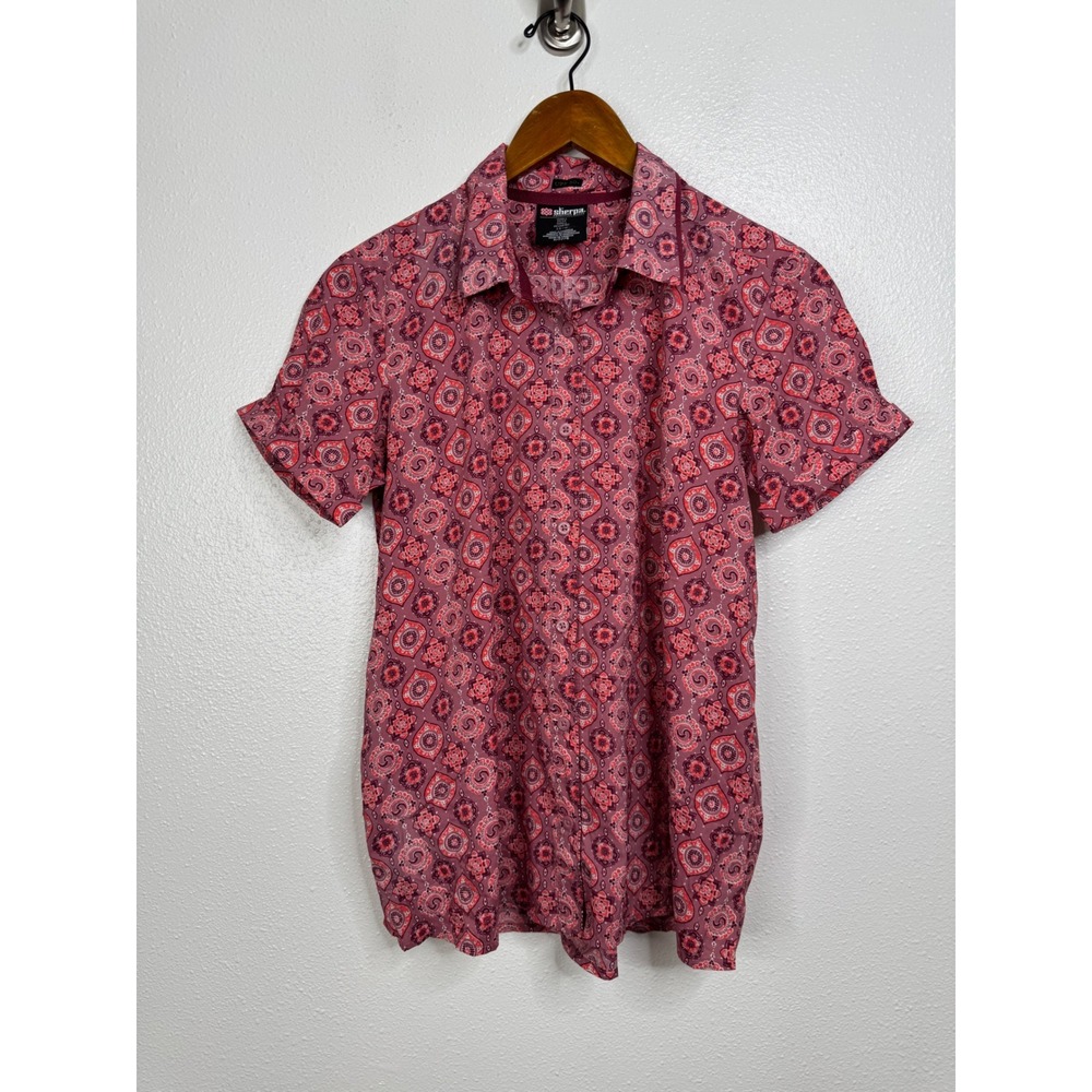 Sherpa Adventure Gear Womens Pink Medallion Paisley UPF 50+ Button Down Shirt S